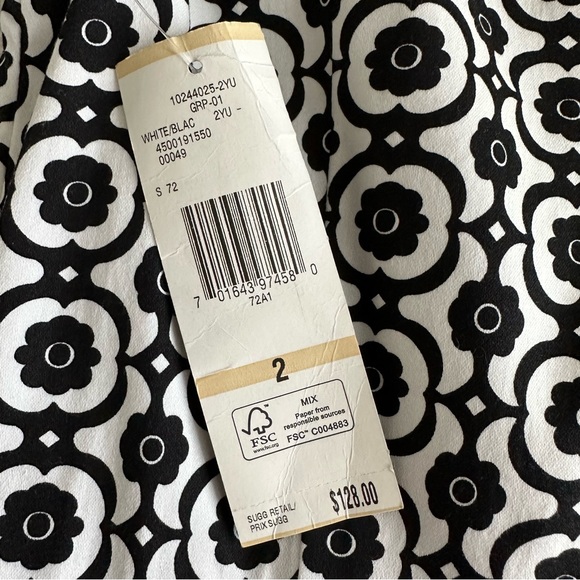 Nine West Sleeveless Dress Black and White Pattern  Women’s Size 2 NWT - Picture 4 of 16